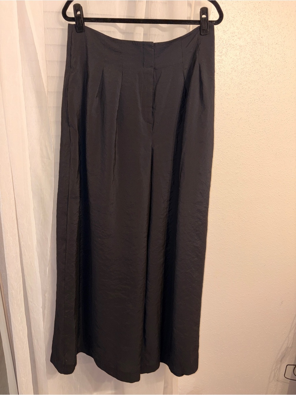 Anthropologie Black Pleated Wide-Leg Dress Pants